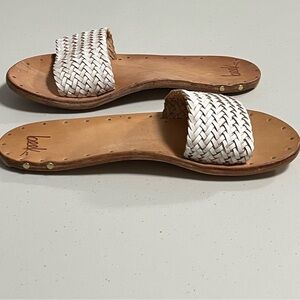 Anthropologie BEEK Chickadee Handmade Braided Leather Slides